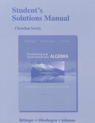 Elementary and Intermediate Algebra -Student Solution Manual - Marvin L. Bittinger