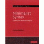 cover of Minimalist Syntax (Cambridge Textbooks in Linguistics Series): Exploring the Structure of English (2nd edition)